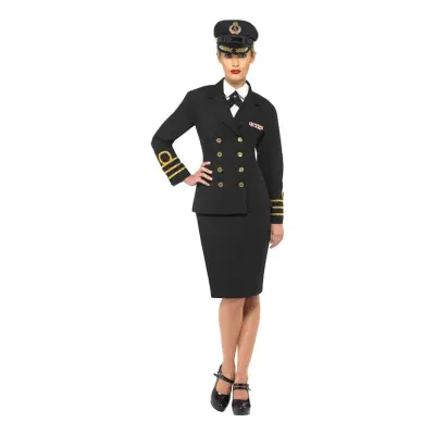 Kvinnlig Marinofficer Maskeraddräkt - Small