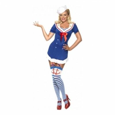 Kvinnlig Sjöman Maskeraddräkt