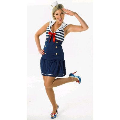 Kvinnlig Sjöman Maskeraddräkt S