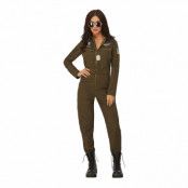 Kvinnlig Top Gun Jumpsuit Maskeraddräkt - Large