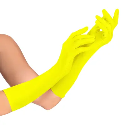 Långa Neongula Handskar