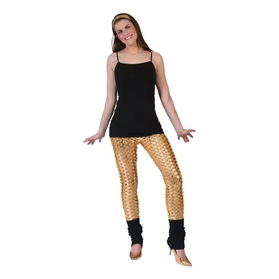 Leggings Guld med Hål - One size