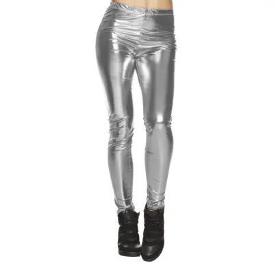 Leggings Metallic Silver - Large/X-Large