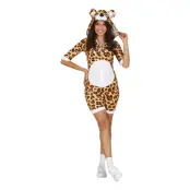 Leopard Jumpsuit Kort Maskeraddräkt - Small