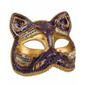 LILA Venetiansk Kattmask