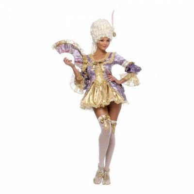 Marie Antoinette Guld/Lila Maskeraddräkt