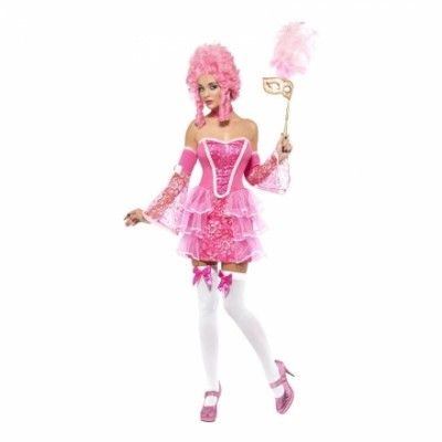 Marie Antoinette Rosa Maskeraddräkt