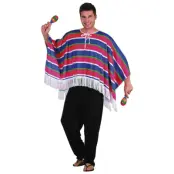 Maskeraddräkt Mexikansk Poncho - Onesize