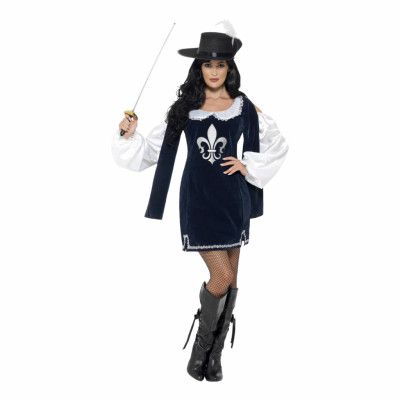 Musketör Klänning Maskeraddräkt - Large