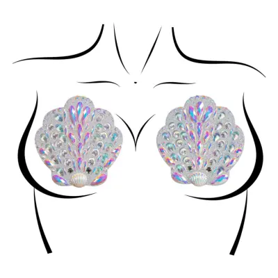 Nipple Covers Jewels Snäckor Silver Deluxe