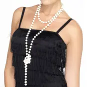 Pärlhalsband Vit Flapper