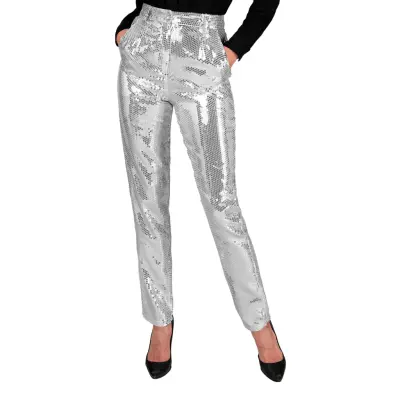 Paljettbyxor Dam Silver - Small
