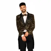 Paljettfrack Herr Svart/Guld Deluxe - Large