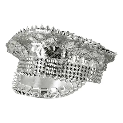 Paljettkeps med Nitar Silver - One size