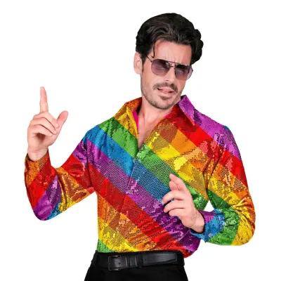 Paljettskjorta Herr Flerfärgad - Large/X-Large