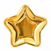 Pappersassietter Stjärna Guld Metallic - 8-pack