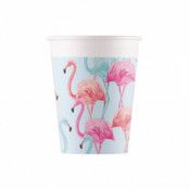 Pappersmuggar, flamingo 8 st 200 ml