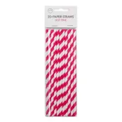 Papperssugrör Hot Pink Randiga - 20-pack