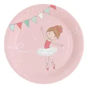 Papperstallrikar Dansande Ballerina - 8-pack