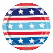 Papperstallrikar Stars & Stripes - 8-pack