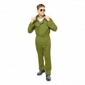 Pilot Grön Jumpsuit Maskeraddräkt - Standard