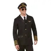 Svart Pilotjacka med Keps - Large