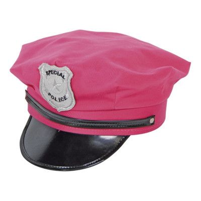 Poliskeps Rosa/Svart - One size