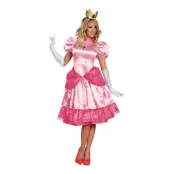 Prinsessan Peach Deluxe Maskeraddräkt - Medium