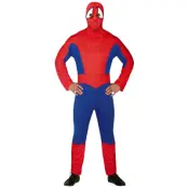 Röd/Blå Superhjälte Maskeraddräkt M