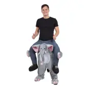 Ridande Elefant Maskeraddräkt - One size