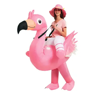Ridande Flamingo Uppblåsbar Maskeraddräkt - One size