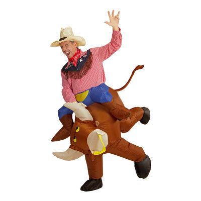 Ridande Tjur Uppblåsbar Maskeraddräkt - One size