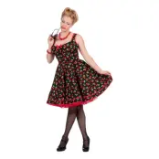 Rockabilly Klänning med Körsbär Maskeraddräkt - X-Small