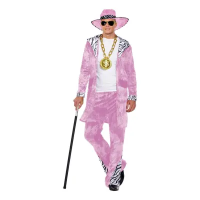 Rosa Pimp Maskeraddräkt - X-Large