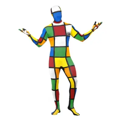 Second Skin Rubiks Kub Maskeraddräkt - Large