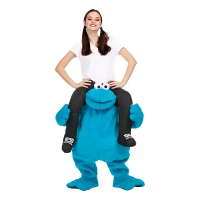 Sesame Street Ridande Cookie Monster Maskeraddräkt - One size