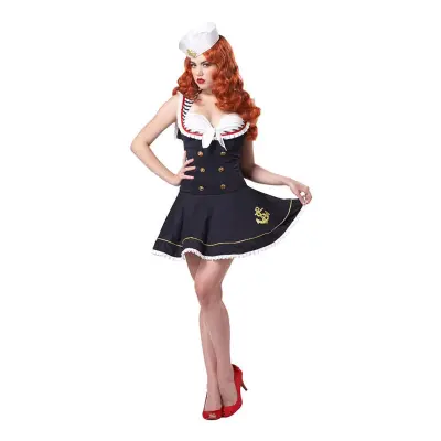 Sjömansflicka Deluxe Maskeraddräkt - Small