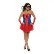 Spider-Girl med Kjol Maskeraddräkt - X-Small