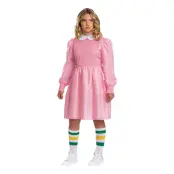 Stranger Things Eleven Rosa Teen Maskeraddräkt - Medium