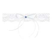 Strumpeband Vit med Rosett - One size