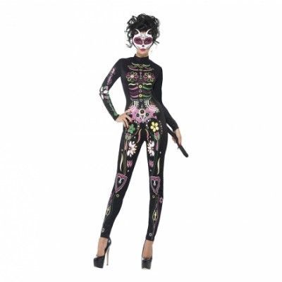 Sugar Skull Katt Maskeraddräkt - Small