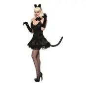 Svart Katt Maskeraddräkt - One size