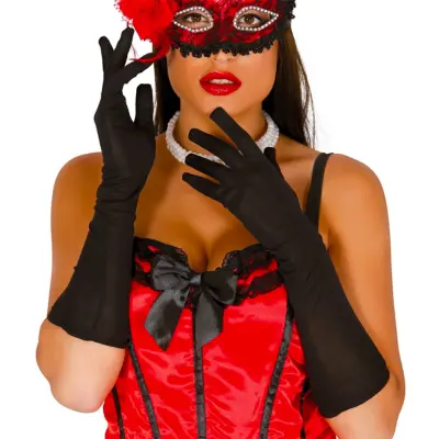 Svarta Långa Handskar - One size