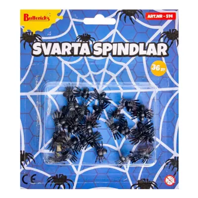 Butterick's Svarta Spindlar Skämtartikel - 36-pack