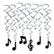 Swirls Musiknoter Hängande Dekoration - 12-pack