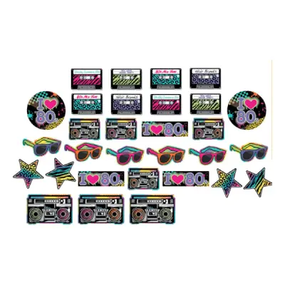 Totally 80's Pappersdekorationer - 30-pack