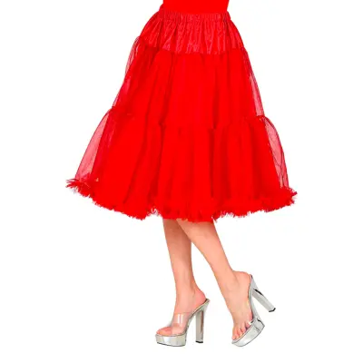 Tyllkjol Röd Lång - One size