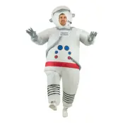 Uppblåsbar Astronaut Vit Maskeraddräkt - One size