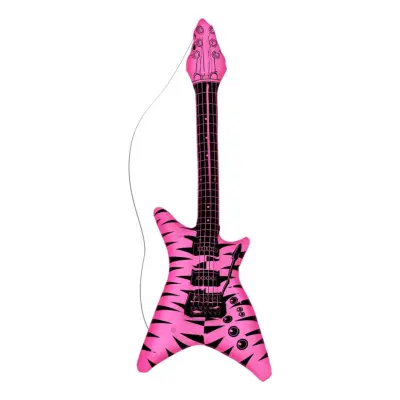 Uppblåsbar Elgitarr Zebramönstrad Rosa