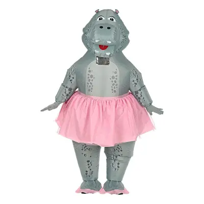 Uppblåsbar Flodhäst Ballerina Maskeraddräkt - One size